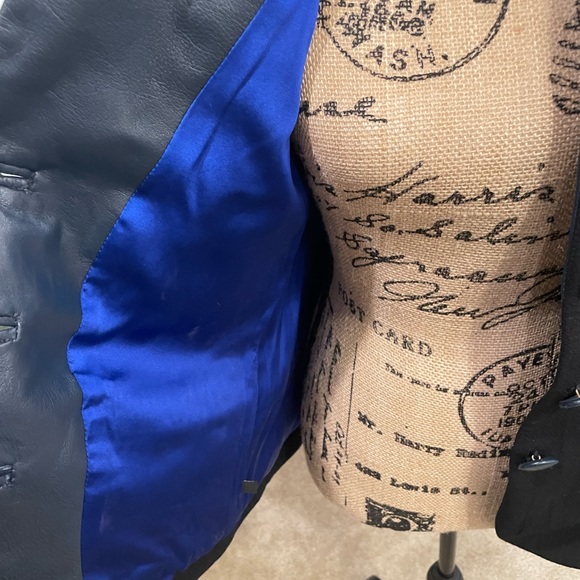 Leather and fabric blazer - Picture 3 of 9